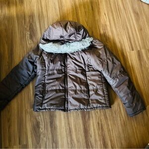 Kids Brown Hooded Jacket
